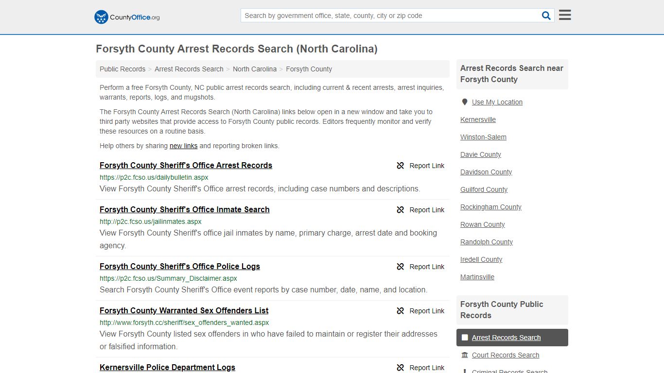 Arrest Records Search - Forsyth County, NC (Arrests ...